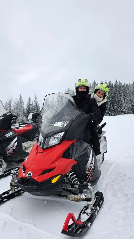 Steam on snowmobile