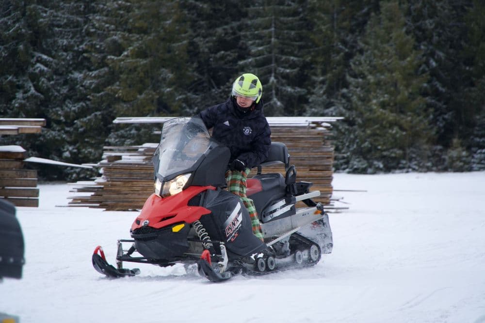 Snow snowmobile on a trip to Podhale